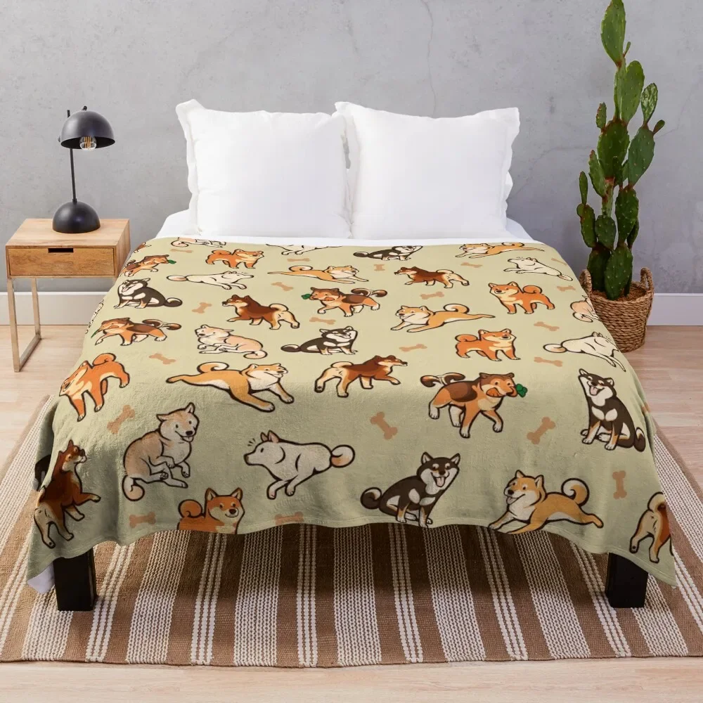 

shibes in cream Throw Blanket anime For Sofa Thin Luxury Designer Personalized Gift Blankets