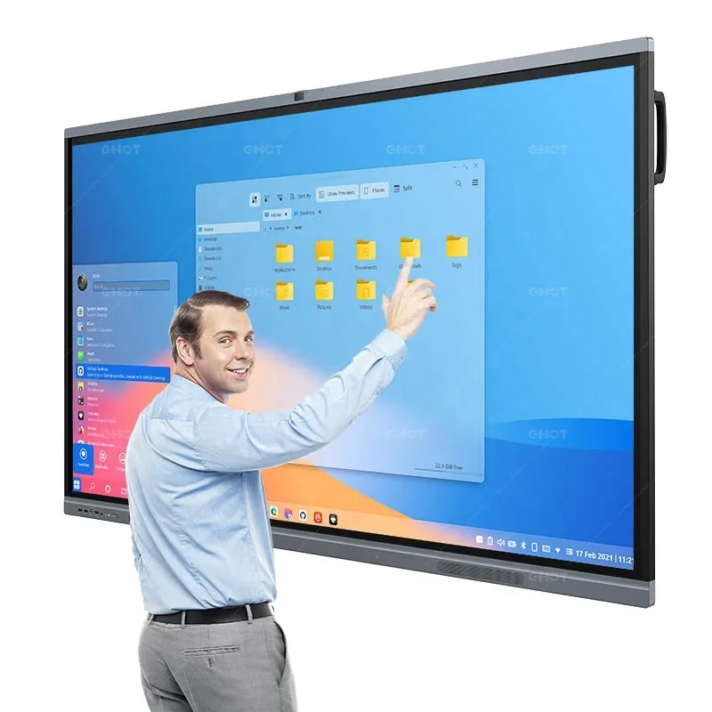 Factory Brand New 4K UHD Eye Protection Tempered Glass Interactive Flat Panel Smart Boards 65/75/86 Inch Interactive Whiteboard