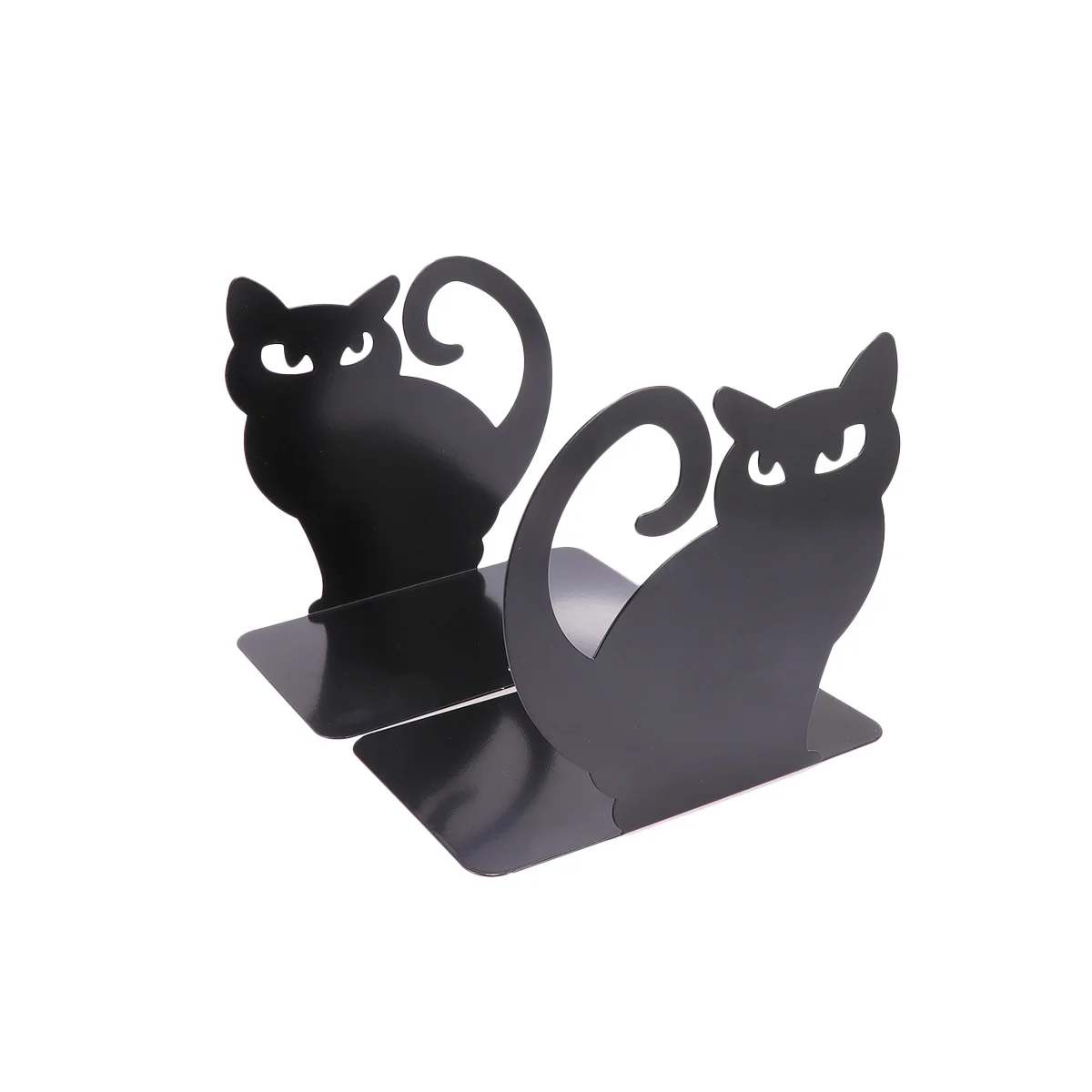 

2Pcs Black Metal Cat Bookends Creative Book Support Sturdy Home Library Study Book Organiser Bookends Metal Bookend
