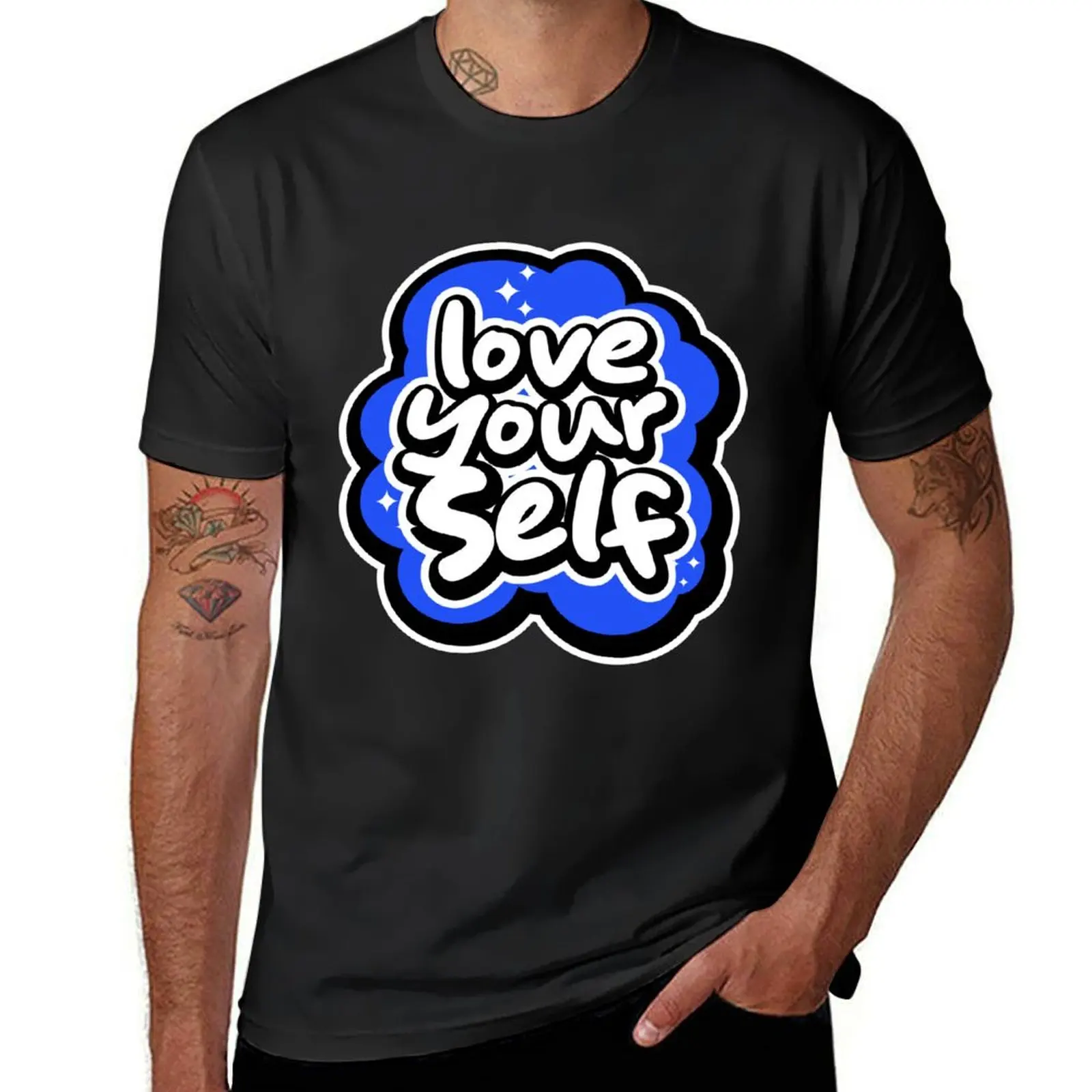 Love your self T-Shirt cute tops boys animal print Aesthetic clothing mens graphic t-shirts big and tall