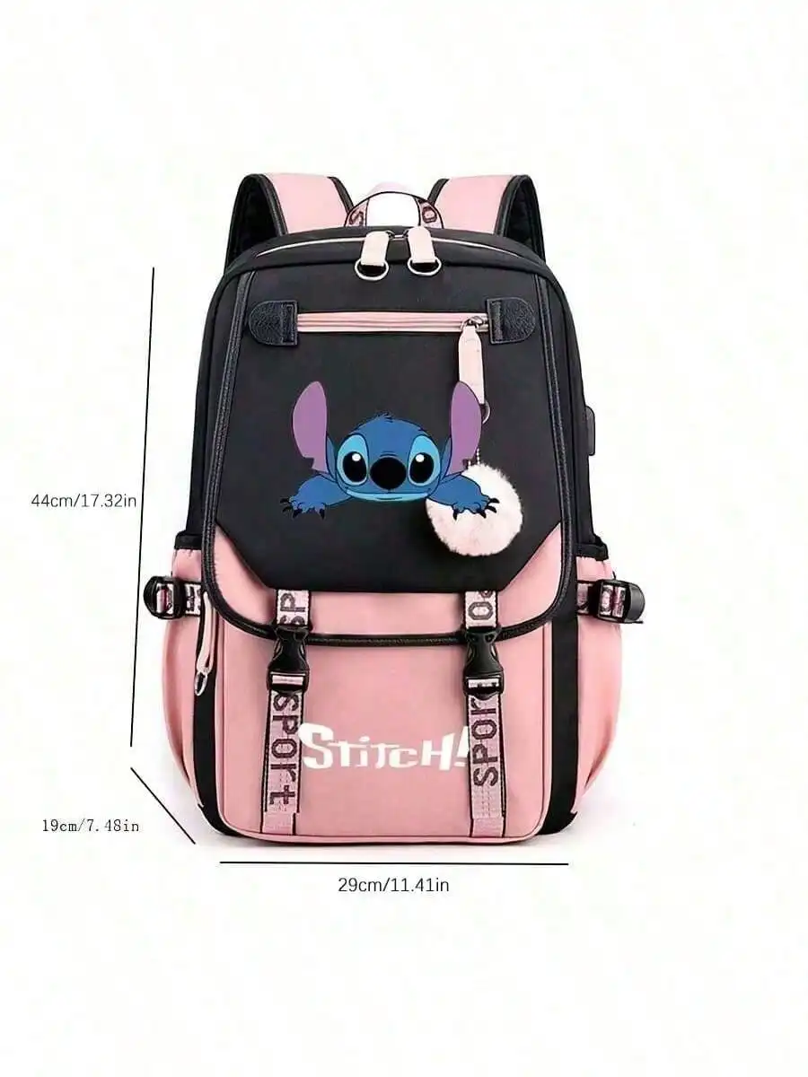Stitch Backpack,Travel Durable Backpack, Stylish  Bag, Large Capacity Foldable Outdoors Daypack