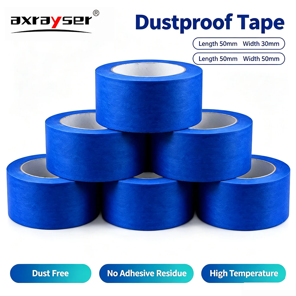Dustproof Tape Length 50mm Width 30/50mm Blue Protective Tape No-mark Dust Free No Adhesive Residue High Temperature