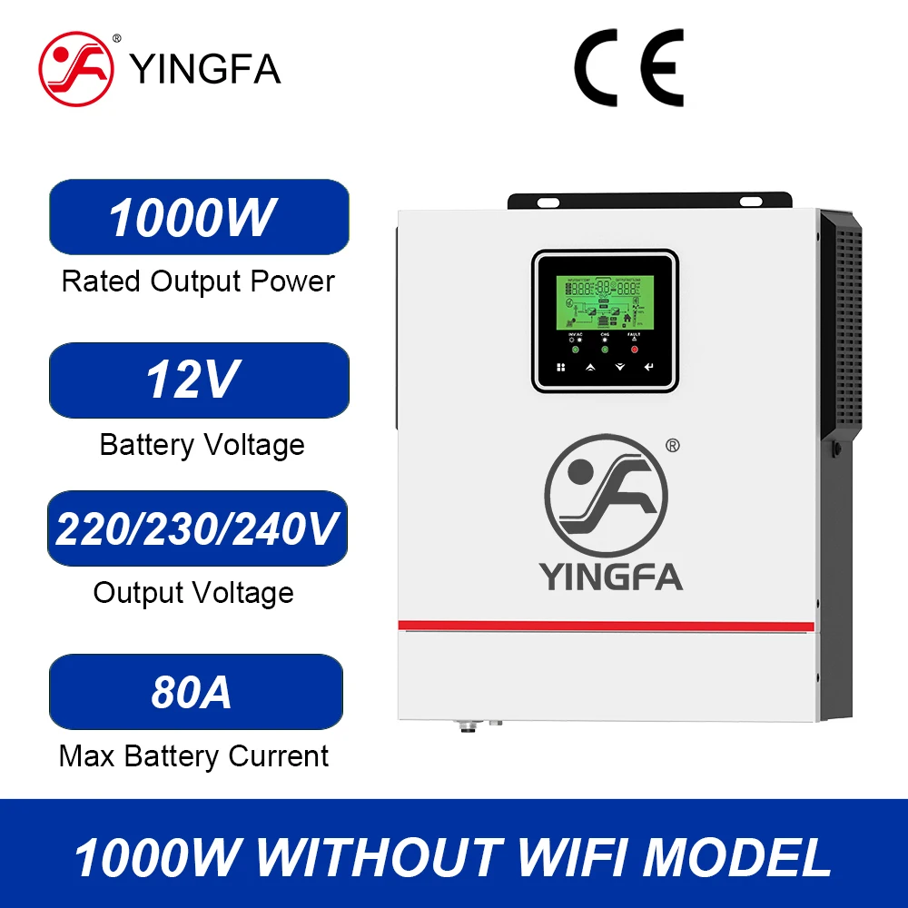 Yingfa 1KW 3KW 4.2KW 6.2kW 8.2kW 10.2kW Solar Inverter Pure Sine Wave 220V 12V 24V 48V Battery MPPT Off Grid Hybrid PV Inverters