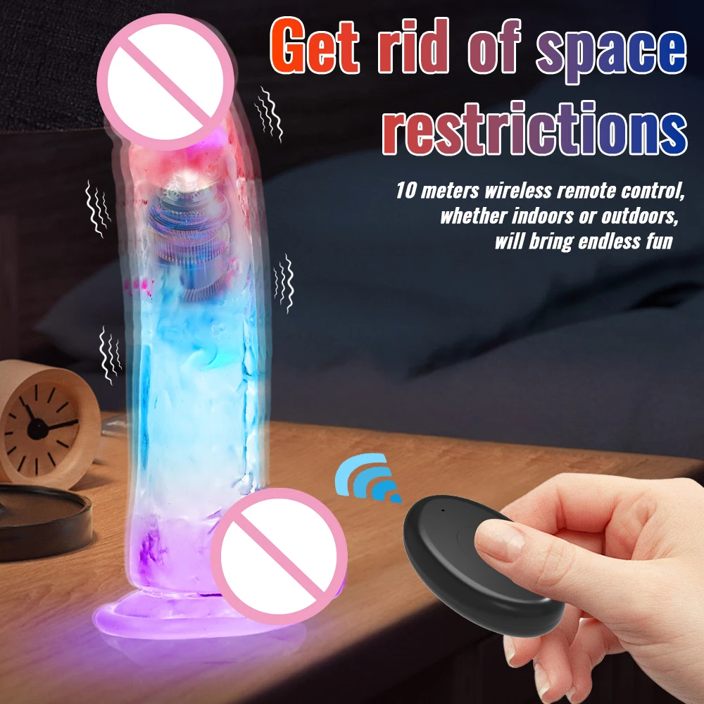 3 Sizes Realistic Jelly Dildo LED Big Dick Vibrator Anal Sex Toys Vibrating Soft G Spot Vaginal Stimulator for Women Gay Adult - Image 4