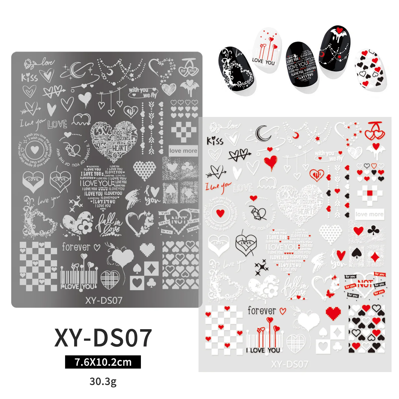 Description Picture 3 of itemChristmas Nail Stamping Plates Cat Rose Pattern Halloween Valentine's Day Nail Art Image Plates Nail Printing Stencil Templates