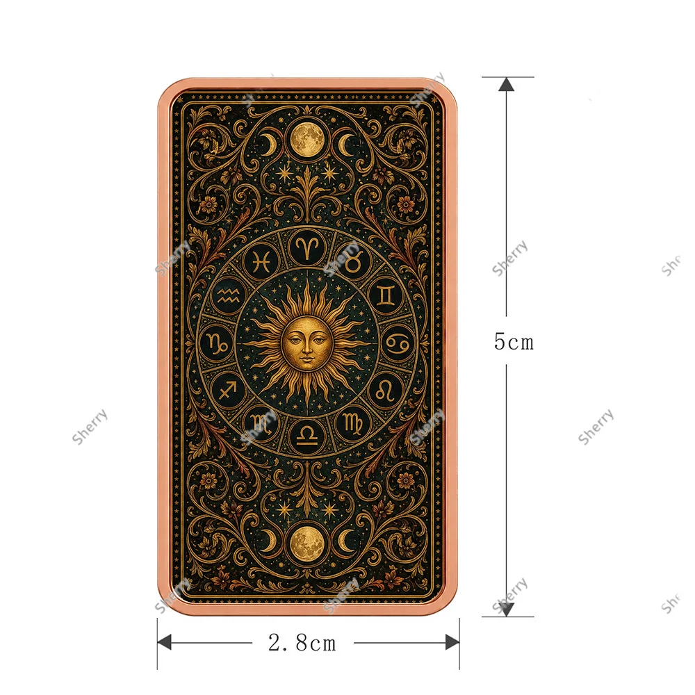 12Zodiac Signs 1oz .999 Copper Bar Antique Astrology Constellation Art Square Copper Ingot Mystic Collectible Metal Token Gift - view 3