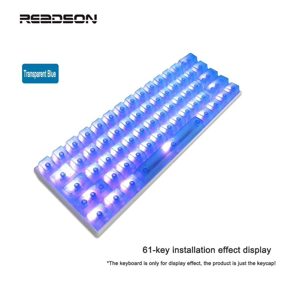 Tutup kunci transparan 104 tombol kosong bening OEM profil ABS tutup kunci untuk tombol Mx Keyboard Gaming mekanik lampu latar RGB tutup kunci kustom