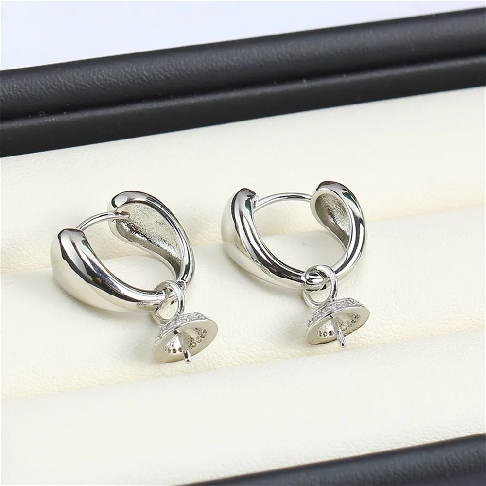 Domestic 14k Gold-plated Pearl Earrings DIY Empty Hold Feminine