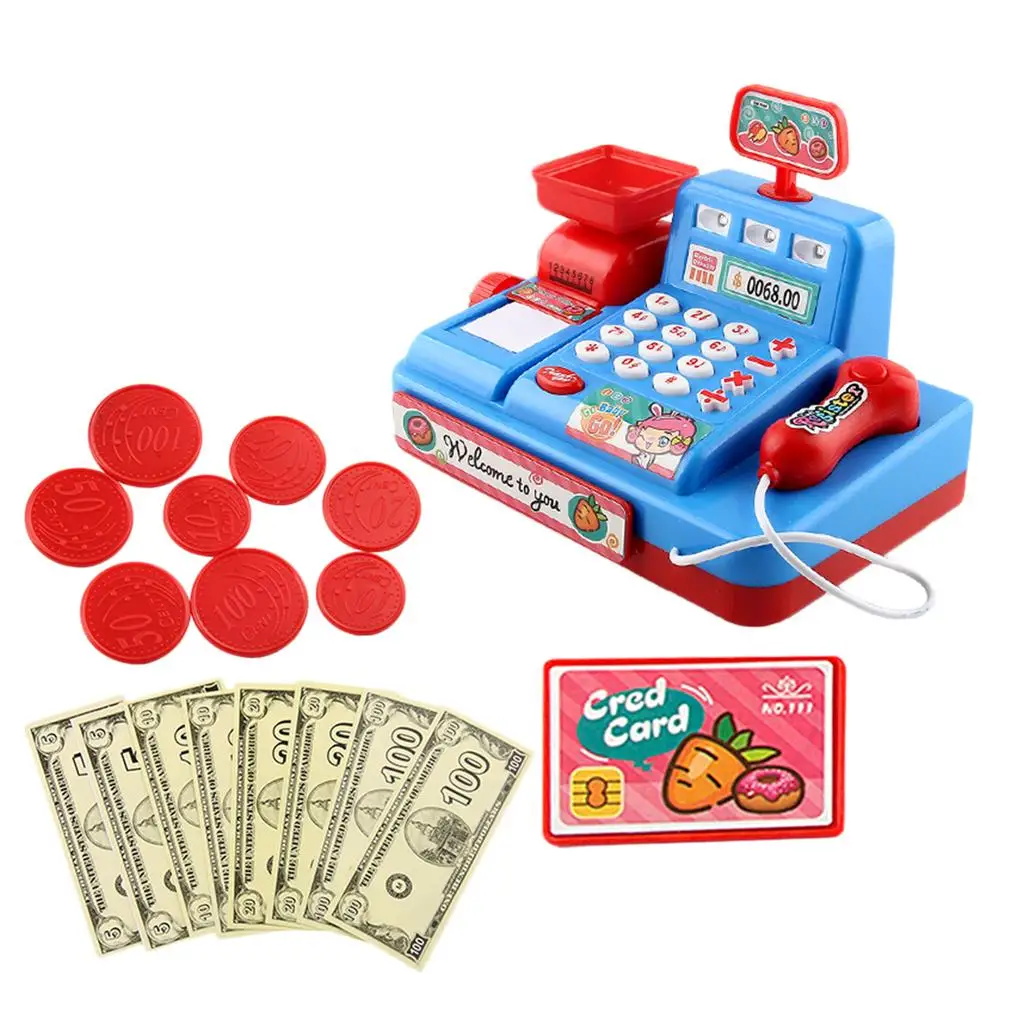 Set da gioco di finzione per supermercato per bambini, registro, regalo di compleanno per giocattoli