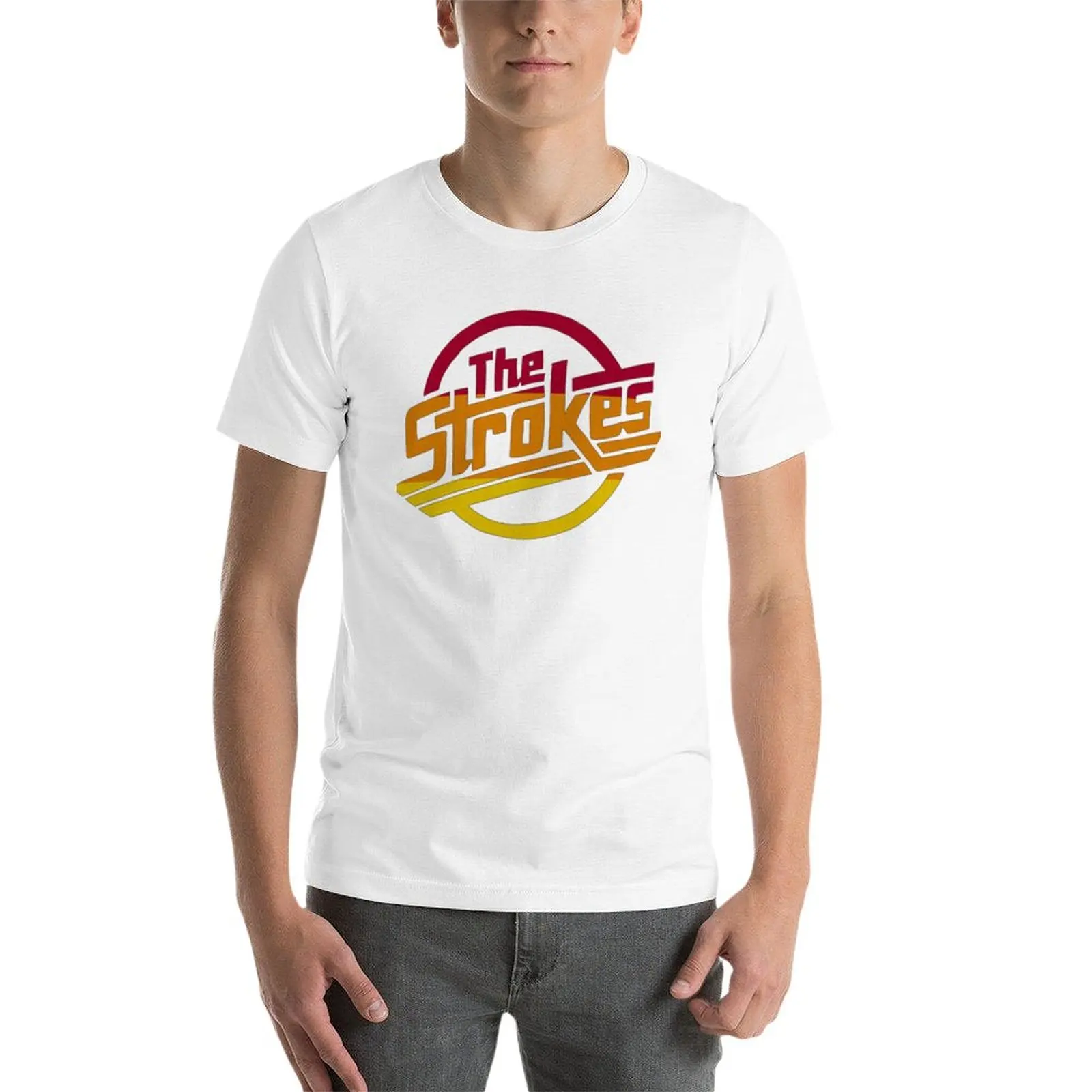 New The Strokes tri-color T-Shirt anime clothes custom t shirts sports fan t-shirts animal print shirt for boys men clothings