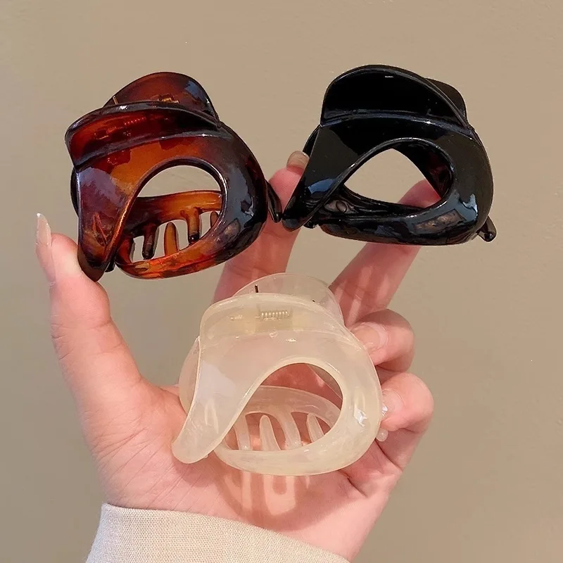 Irregular Pumpkin Acetate Hair Claw Large Crab Hair Clips Shark Clip Simple Hairpin Ponytail Fashion Hair Accessories Woman Girl