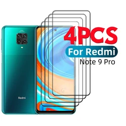 Protector de pantalla completo de cristal para Xiaomi Redmi Note 9 Pro, 1/2/3/4 unidades, 9H