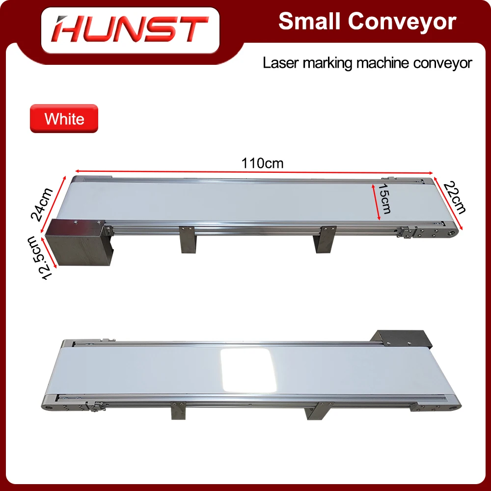 HUNST Conveyor Table with Stepper Motor Auto Feed Conveyor for Fiber CO2 UV Camera Vision Laser Markers.