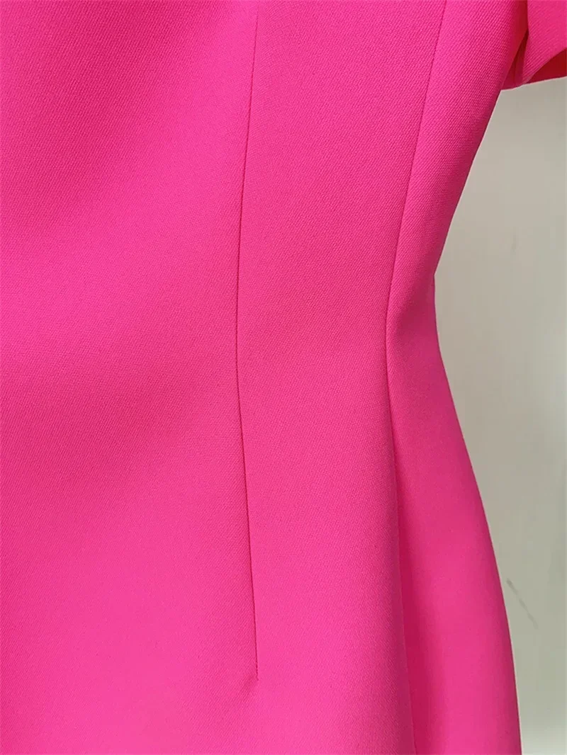 Barbiecore rosa Frauen Ballkleid kurze Mini-Party Abendkleid Damen formale elegante weibliche schlanke Geschäfts arbeit tragen Büro Dame