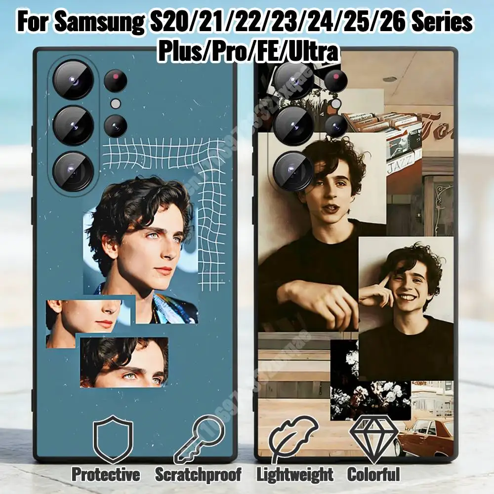 T-Timothee Chalamet-S Phone Case for Samsung Galaxy S30 26 25 Ultra Plus S24 23 22 FE Lite S21 20 TPU Cover