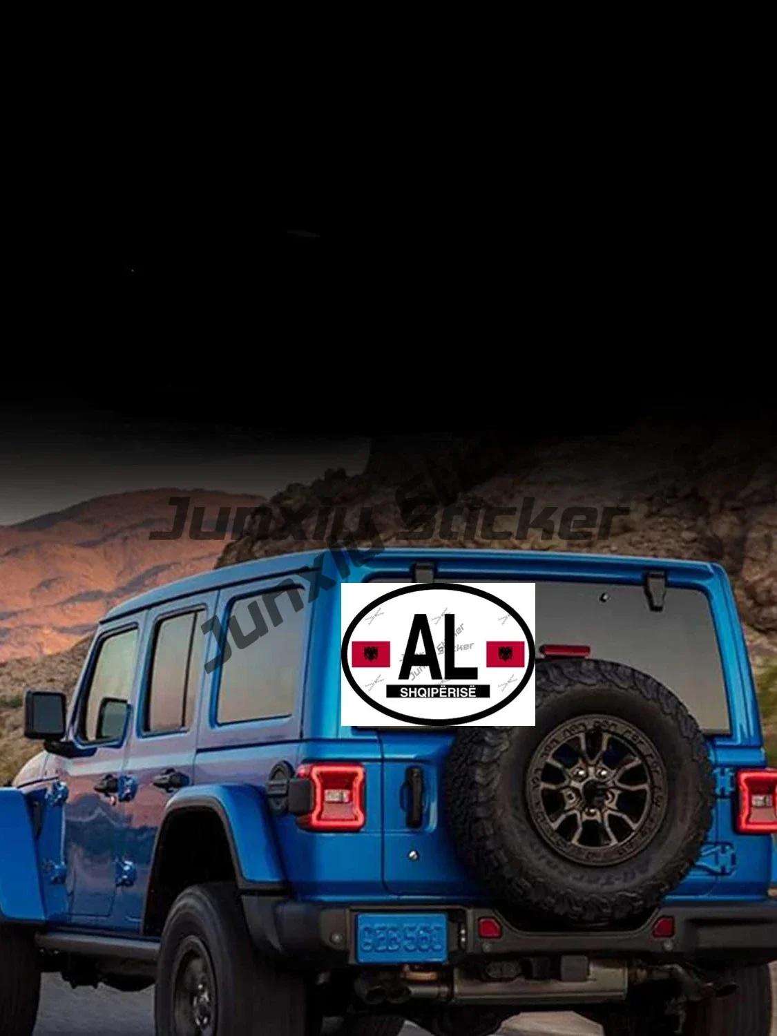 Albania Sticker Albanian Oval Country Code AL Flag Decal for Auto Truck or Boat Phone Bumper Guitar Truck Window Anti Scratch