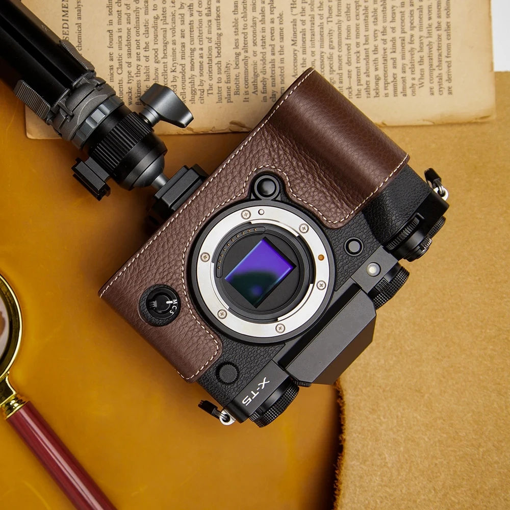 

Real Handmade Genuine Leather XT5 Bag Kit for Fujifilm XT5 X-T5 Camera Bag Kit Retro XT5 Camera Bag with Wrist Strap