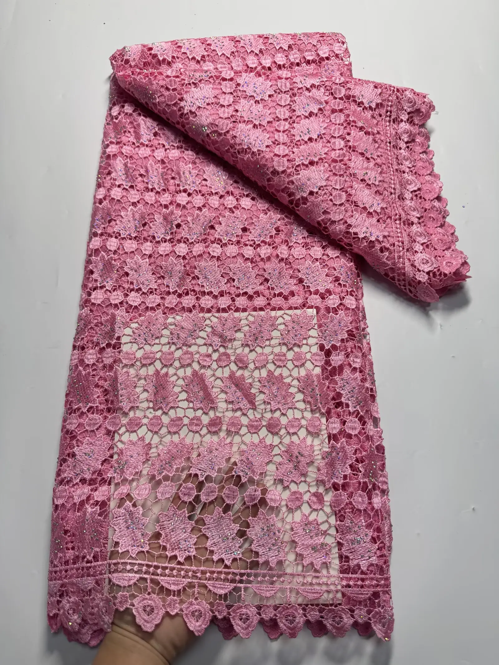 

Hot Sale Latest African Nigerian France Guipure Lace Fabric With Stones 2025 High End for Bride Wedding Party Sew Dresses