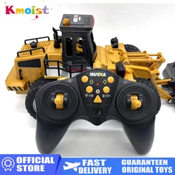 1:18 RC Car Alloy HUINA Bulldozer Tractor Engineering Vehicle Excavator 2.4G Radio Controlled Cars Truck Toys For Boys Kids Gift