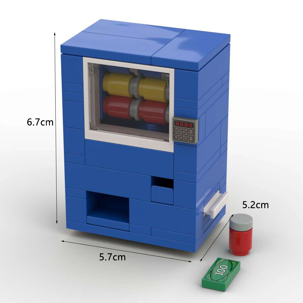 MOC Building Block Model Ornament, Blockman City Daily Necessities Beverage Vending Machine, Mall Street Beverage Machine Model