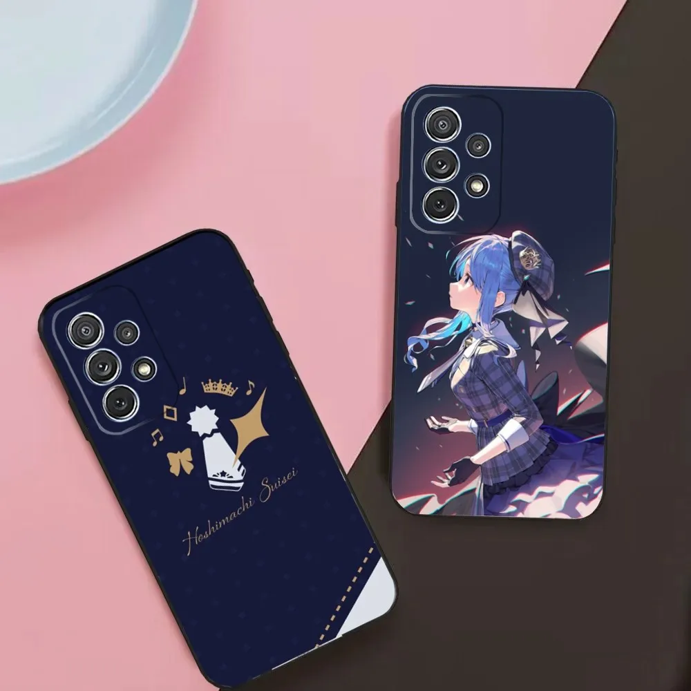 Hoshimachi Suisei Phone Case For Samsung Galaxy A13,A21s,A22,A31,A32,A52,A53,A71,A80,A91 Soft Black Phone Cover