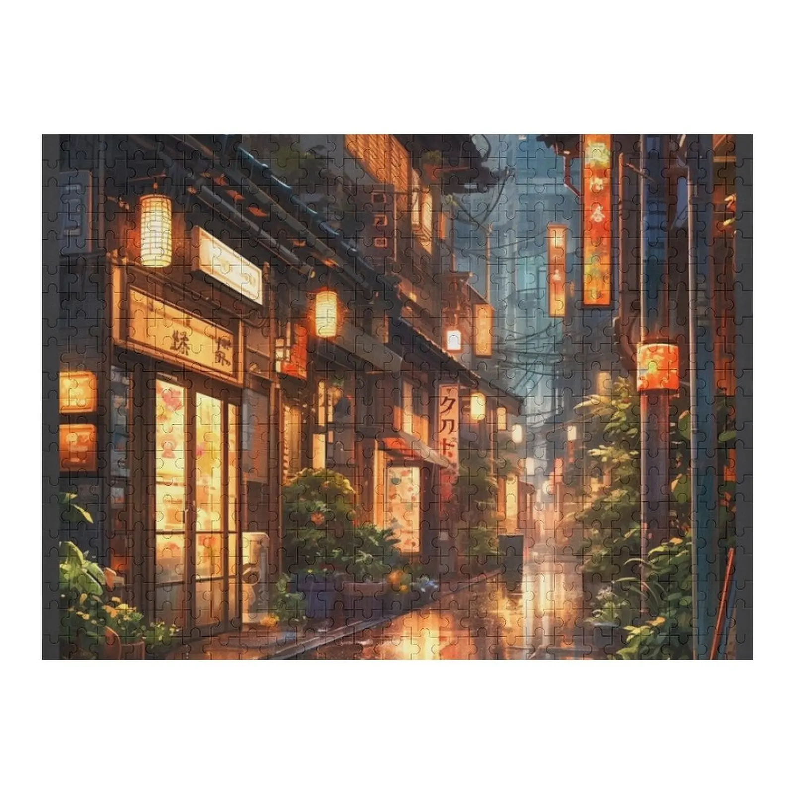 

A small Japanese street after storm Jigsaw Puzzle Toddler Toys Wooden Decor Paintings Puzzle