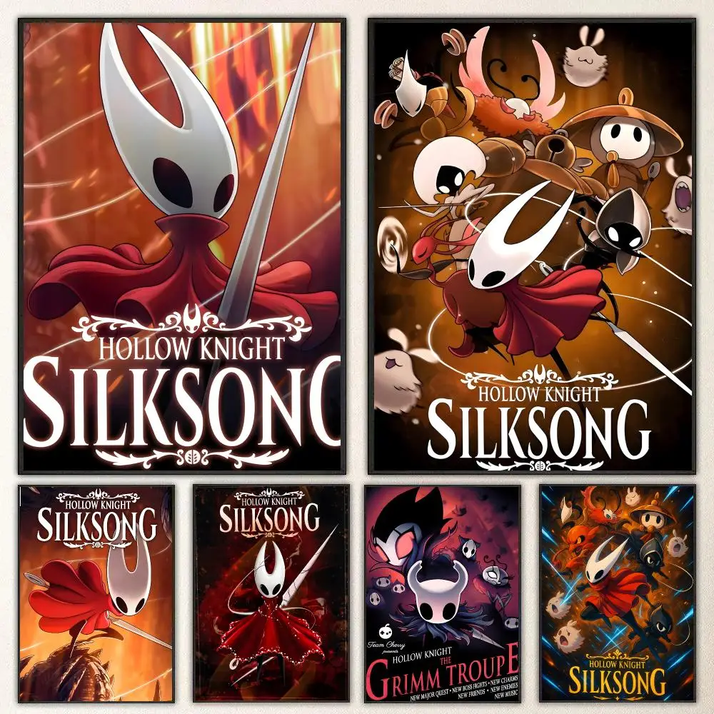 Game Hollow Knight Silksong Poster High-definition  poster stickers, suitable for bedroom, living room, home decoration
