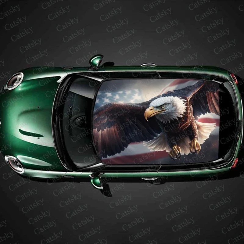 Mighty Eagle Design Car Roof Sticker Wrap Racing SUV Accessories Packaging Painted PVC Custom Car Graphic Decal