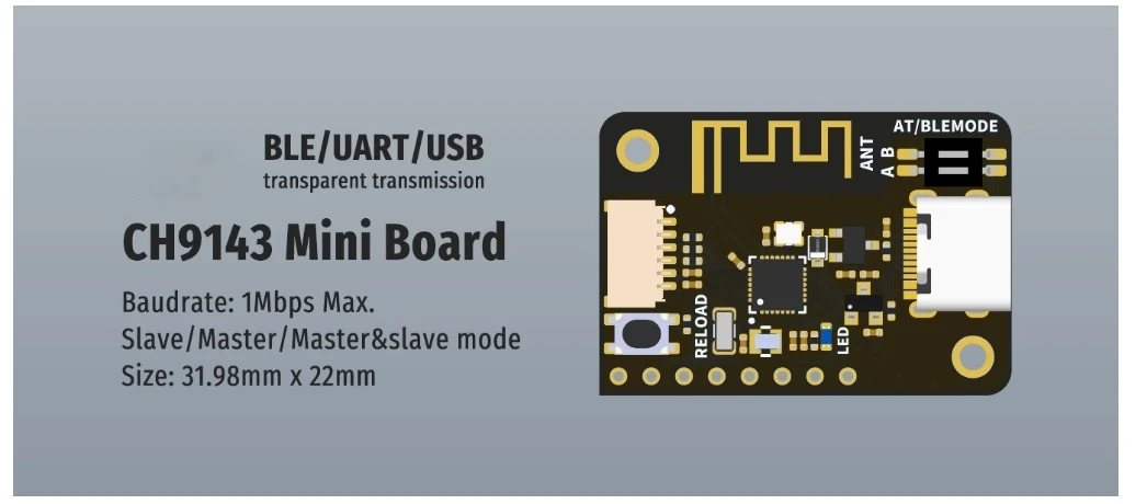 CH9143 BLE/USB/UART Dreiwege-Funkübertragung Serieller Port TTL-Modul Debugging – Detail 1