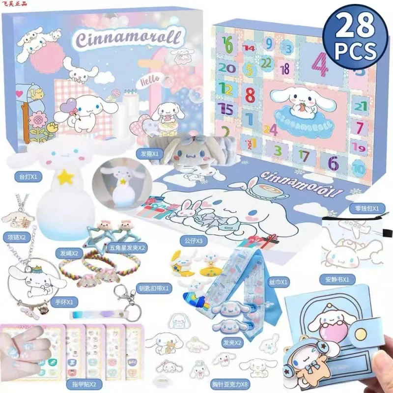 Sanrio Cinnamoroll Christmas Advent Calendar Blind Box Anime Hello Kitty Surprise Mystery Boxs Figure Ornament Toys Kid Gifts