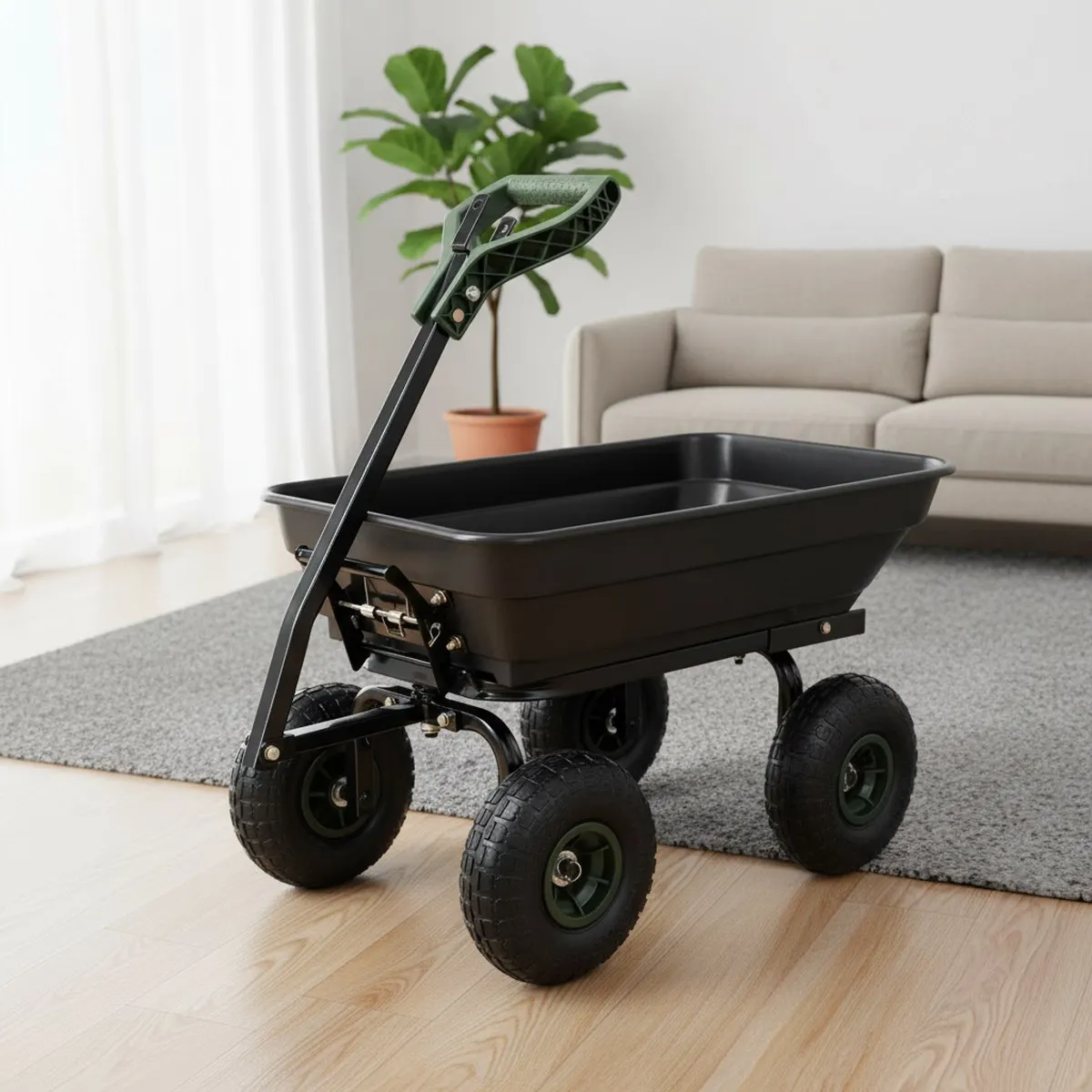 Heavy Duty Garden Cart 660lb Capacity All Terrain Wheels Utility Wagon