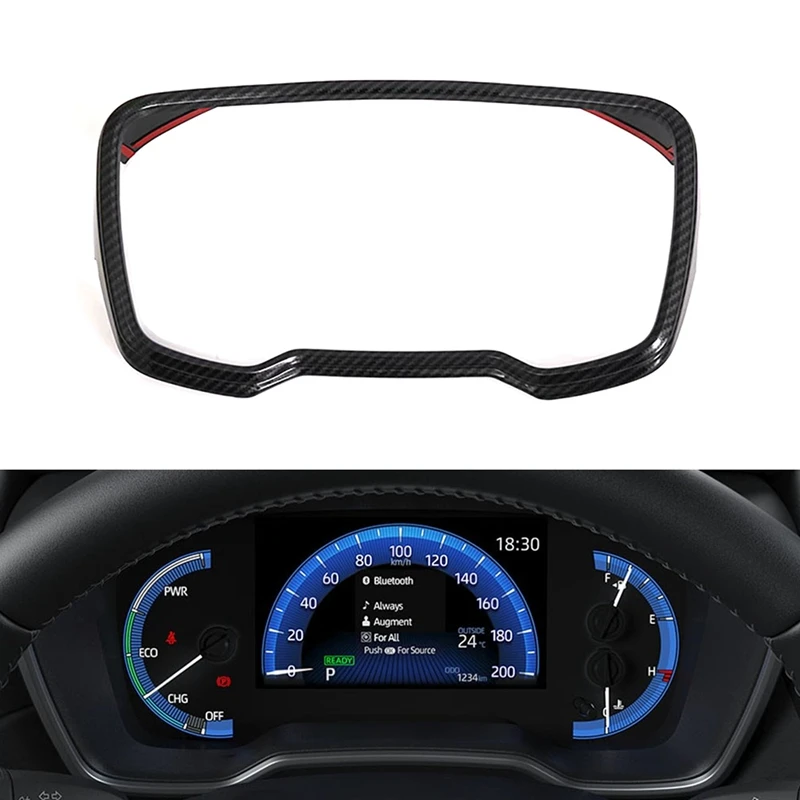 

Для Toyota Corolla Cross XG10 2020 2021 углеродное волокно интерьер приборной панели измеритель дисплей рамка отделка крышка