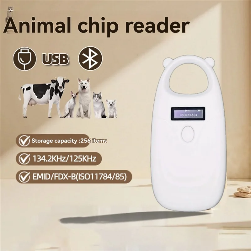 AT41 ペット動物 RFID チップリーダーハンドヘルド 134.2Khz 125Khz EMID/FDX-B USB/Bluetooth 猫犬スキャナタグ
