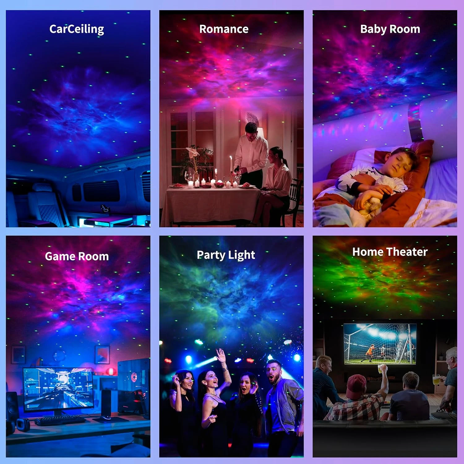 AURORA LIGHTING Projektor Astronauta Galaktyka Projektor Gwiazd Lampka Nocna z Lampą Księżycową LED Lampka Nebula dla Dzieci Dorosłych Dekoracja Pokoju