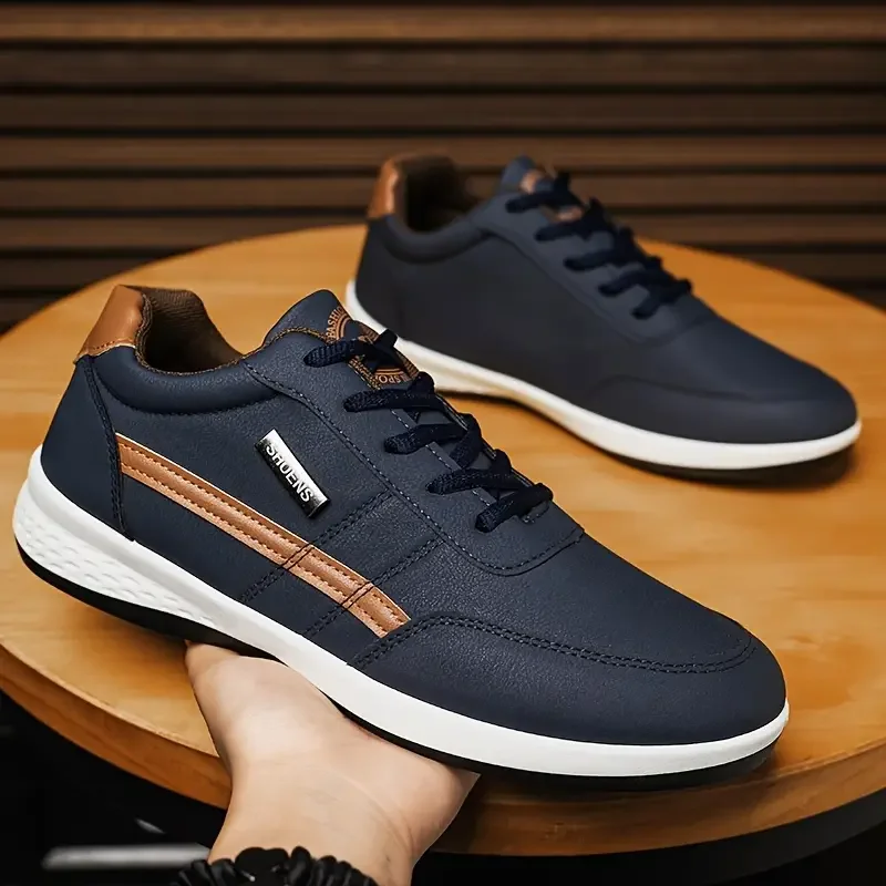 

Fashion men's shoes - Spring/Summer/Winter leather waterproof casual sports shoes, slip-on style, suitable for young men, with s