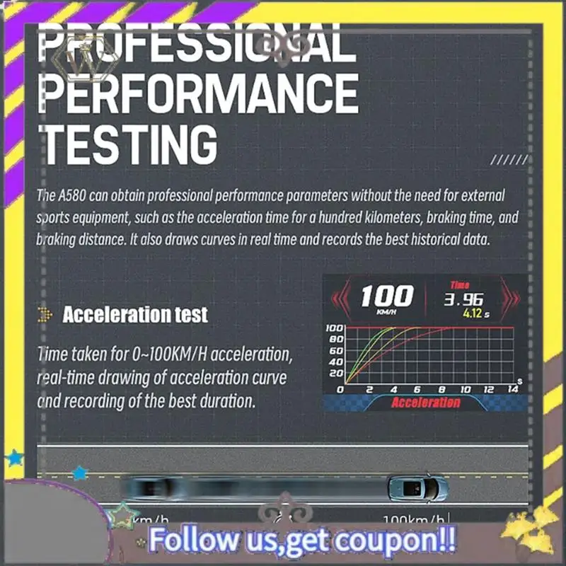 

ABXV-New OBD+GPS Speedometer Car Head-Up Display HUD Overspeed Alarm Water Temp Tachometer Black