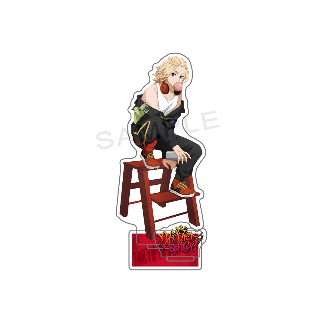 Anime Tokyo Revengers Graffiti Theme Double Insert Acrylic Stand Keychain Desktop Ornament Decor Anime Collectible Merch Mikey