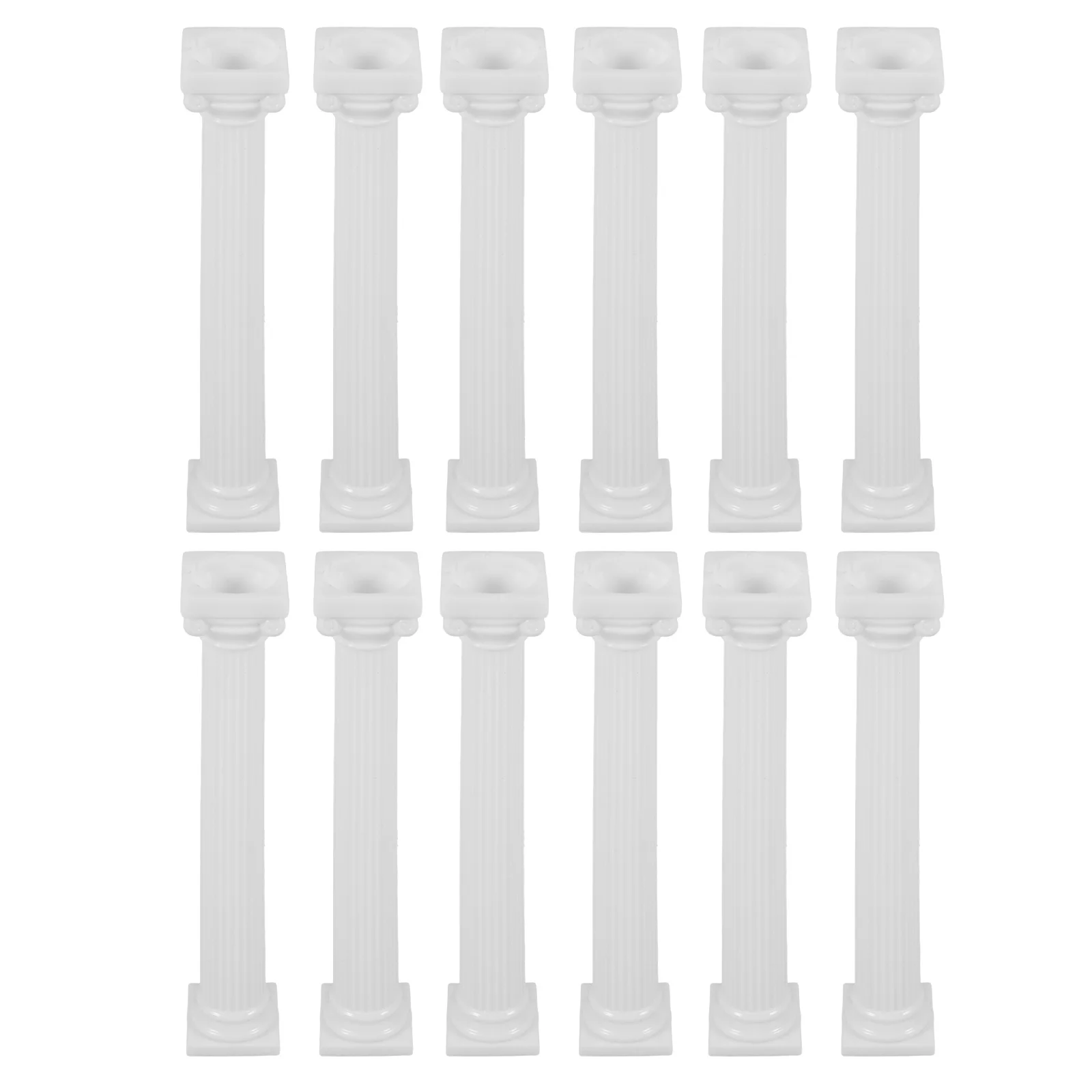 เสาคอลัมน์พลาสติกสำหรับวางเค้ก 12 ชิ้น สไตล์โรมัน สำหรับตกแต่งเค้กแต่งงานแบบวินเทจ หลายชั้น