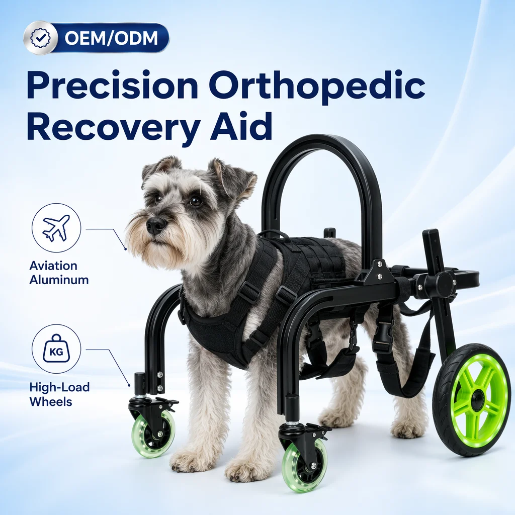 Adjustable Dog    Eco-Friendly Durable Pet Mobility Aid for Disabled Dogs Plastic/Polyester Frame Silent Wheels OEM/ODM