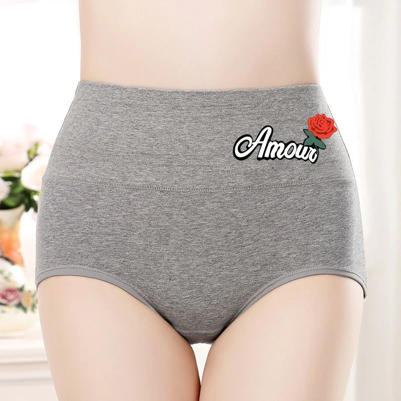 Bragas de algodón suave para mujer, ropa interior Sexy, lencería cómoda y acogedora, conjunto de cintura alta, paquete de 4 Uds.