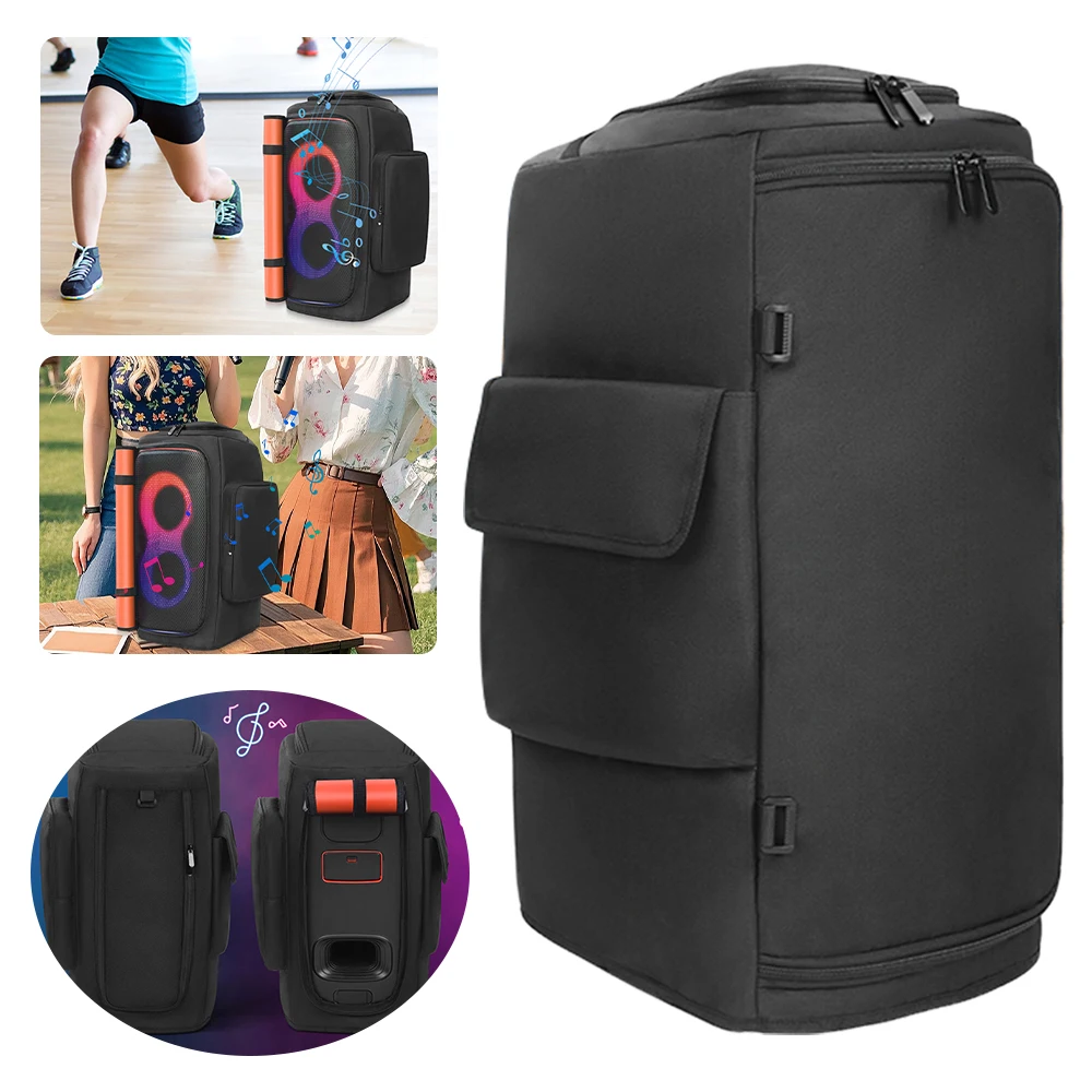 Capa protetora contra poeira para alto-falante de festa, com bolso para microfone, bolsa de armazenamento de alto-falante dupla face, resistente ao desgaste para jbl partybox 110/jbl partybox club 120