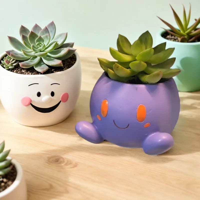 Pot Bunga Aneh Pokemon Vas Rumah Dekorasi Resin Keranjang Penyimpanan Pot Bunga untuk Tanaman Dalam dan Luar Ruangan untuk Dekorasi Rumah Baru