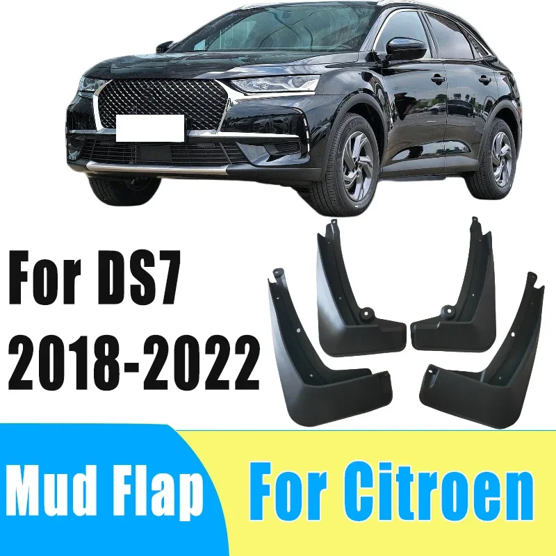 

4pcs Automotive Tire Mudguard Waterproof Prevent Mud Splashing Car Mud Flap Fender Trim Accessories For Citroen DS7 2018-2022
