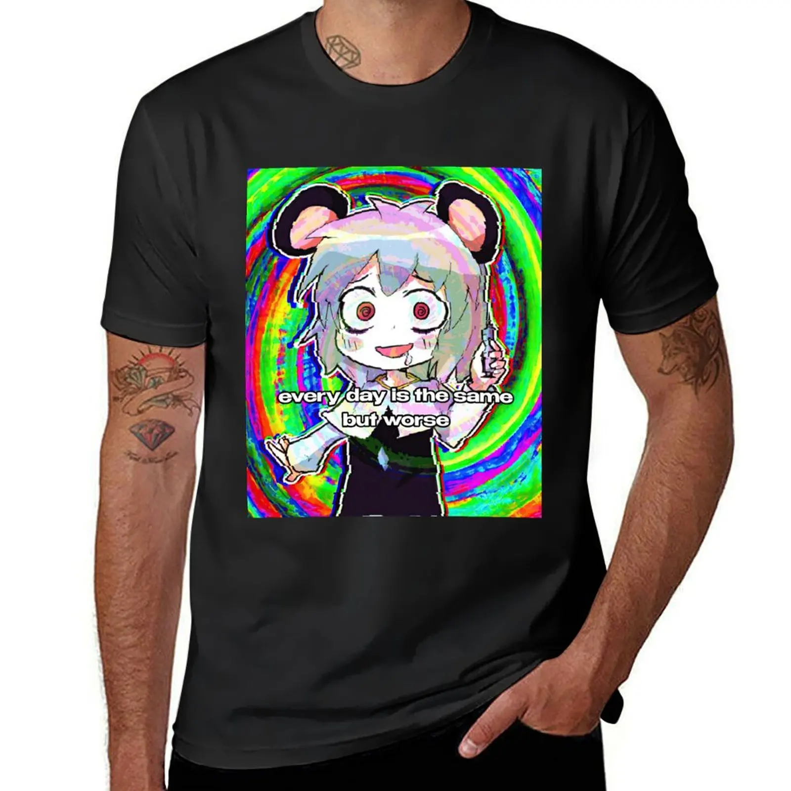 Touhou Nazrin Psycho Funny Meme Designs T-Shirt sports fans sweat vintage clothes Blouse heavyweight t shirts for men