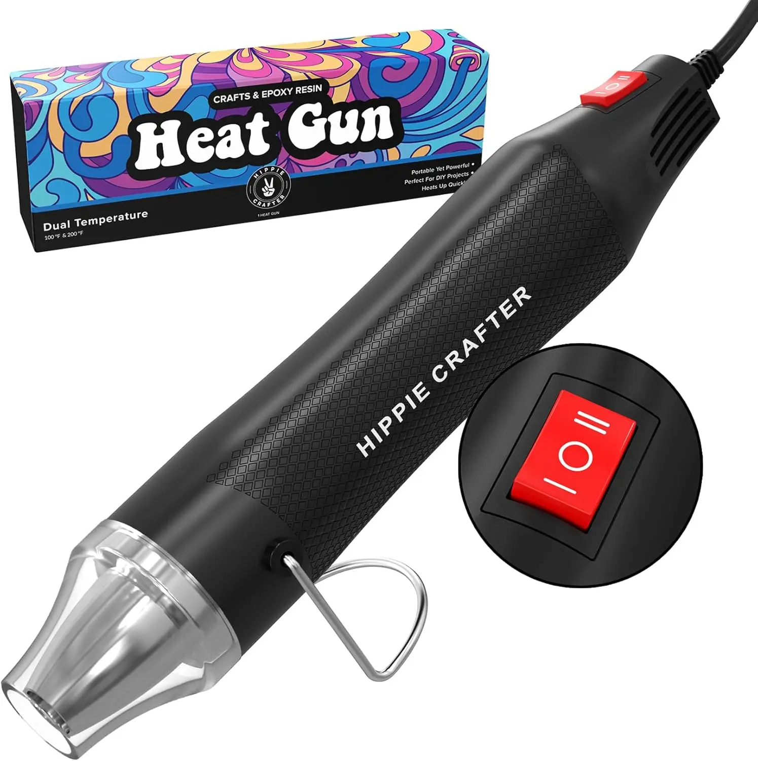 

300W Mini Heat Gun for Crafts, 2-Speed Hot Air Tool for Resin, Candle Making, Shrink Wrap, Embossing