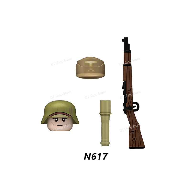 N617-620 Soldier Series Accessories MOC Building Block Mini Figures Mini Characters Educational Boy Toys Christmas Gifts