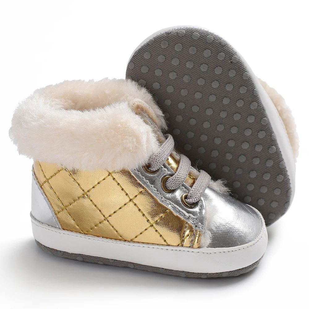 Winter fashion new shiny cotton boots for baby girls, cotton shoes