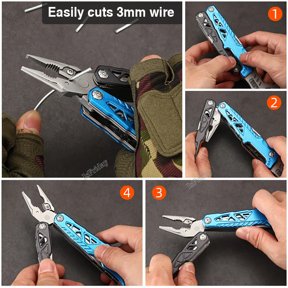 Newest Multifunctional Pliers Multitool Claw Hammer Stainless Steel Tool With Nylon Sheath For Outdoor Survival Camping Hiking