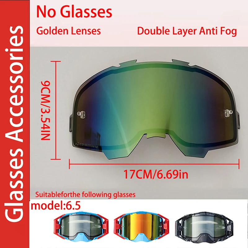 VELOCITY 6.5 Motorcycle Goggle Double Layers Lens, Compatible Replacement Lens, 1/2/3PCS Available, Multiple Color Options