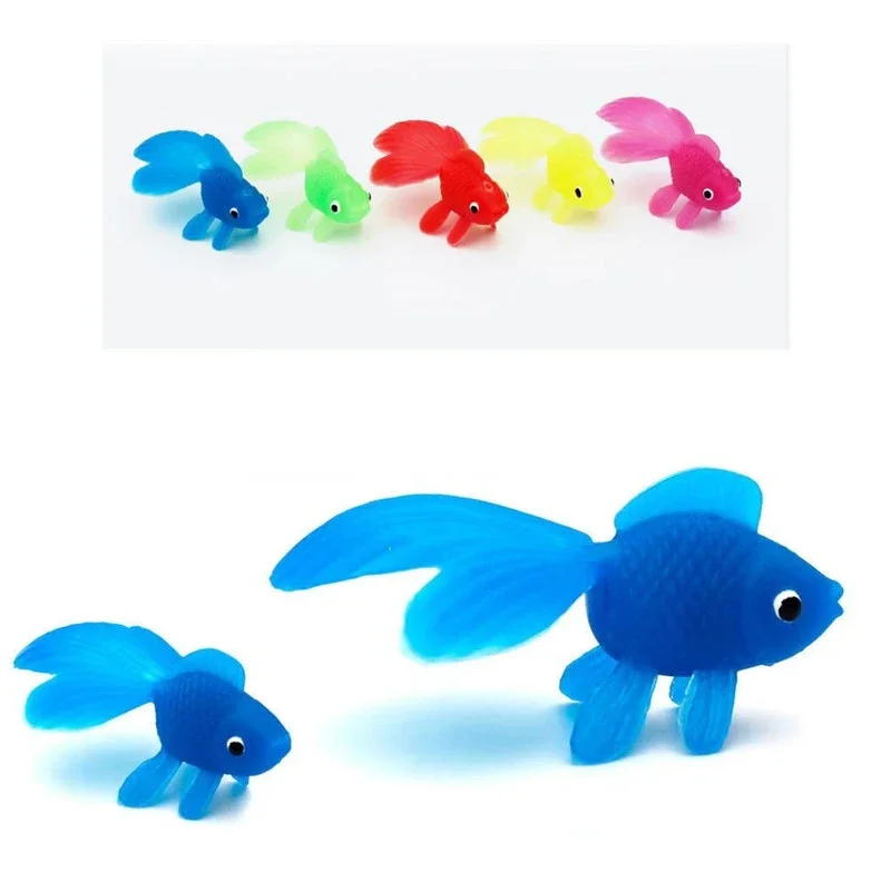 1PC Colorful Simulation Goldfish Model Soft Rubber Baby Bath Toys Kids Toys Gift Fun Water Play Swimming Beach Toy For Children